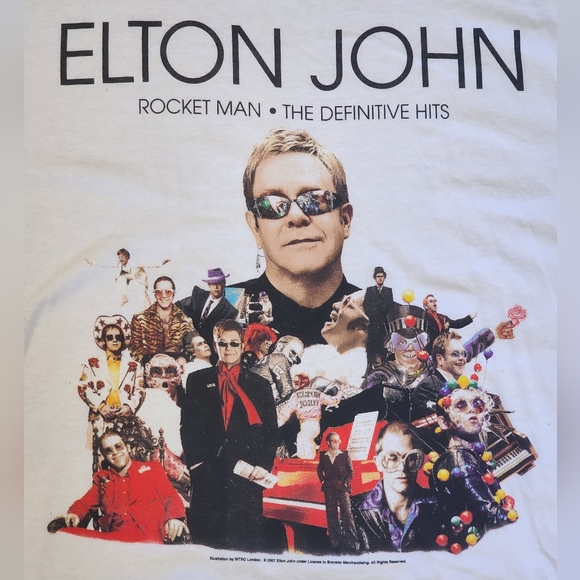 2008 Elton John Rocket Man Tour T-Shirt - Picture 2 of 6